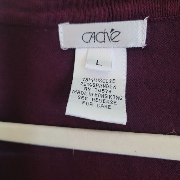 Cache Beaded Sequin Cardigan Sweater Women's Large L Purple Cropped Y2K Vintage - Picture 5 of 8